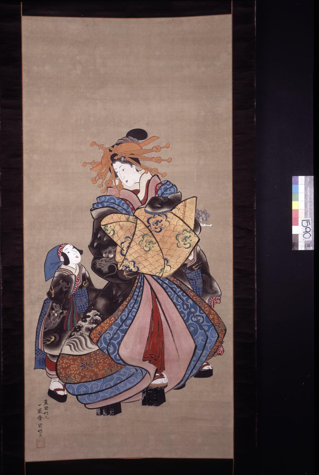 Chinese hanging scroll painting depicting dramatic atmospheric scene — tribulation imagery